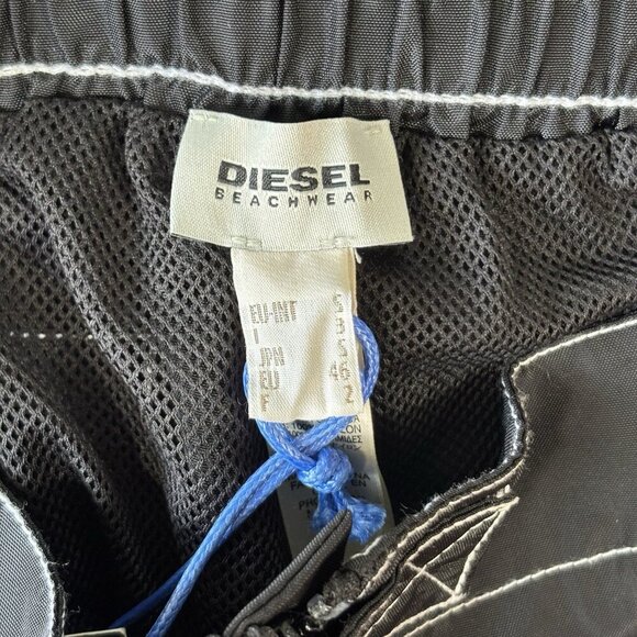 Diesel Beachwear BMBX Ronny Swim Shorts Trunks Mens S Black Orange Nylon Pocket - Picture 7 of 14